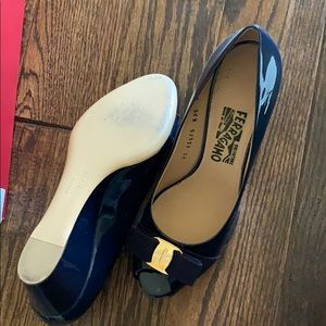 Salvatore Ferregamo peep toe wedges